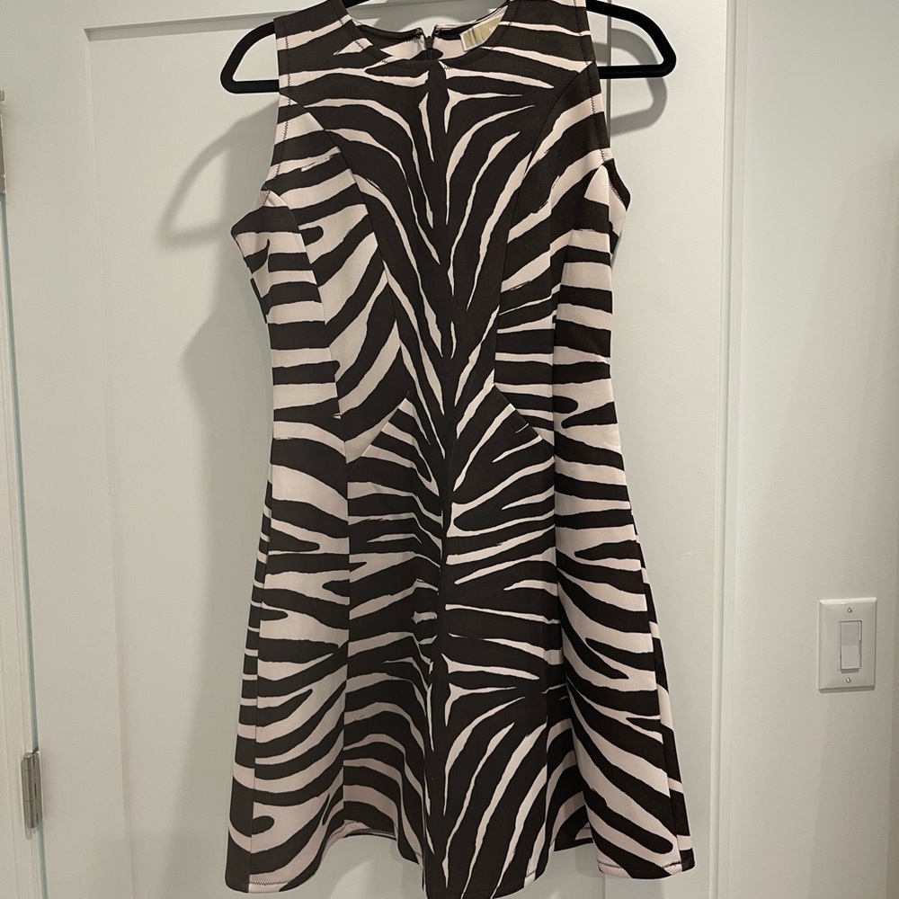 MICHAEL Michael Kors Black and White Zebra Mini Dress